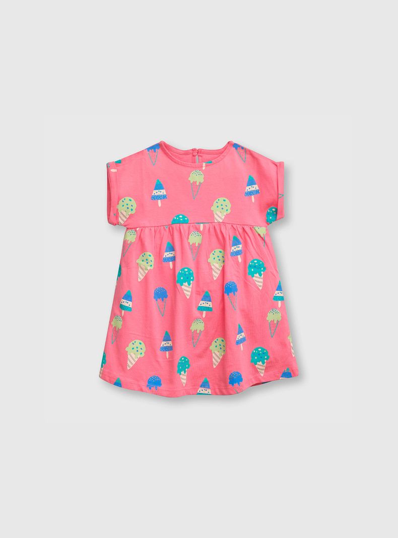 Vestido Niña Estampado Rosado (3 A 36 Meses) Colloky-0