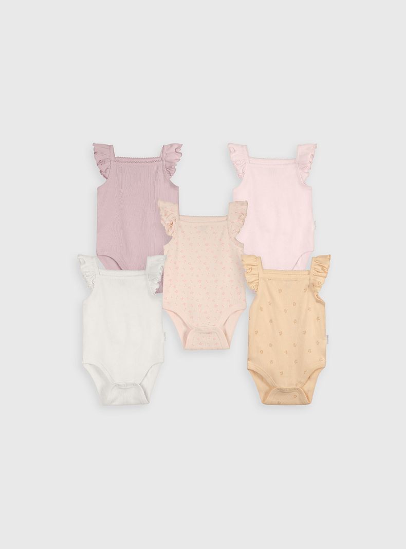 Pack de bodies Niña Rosado 56112 Colloky-0