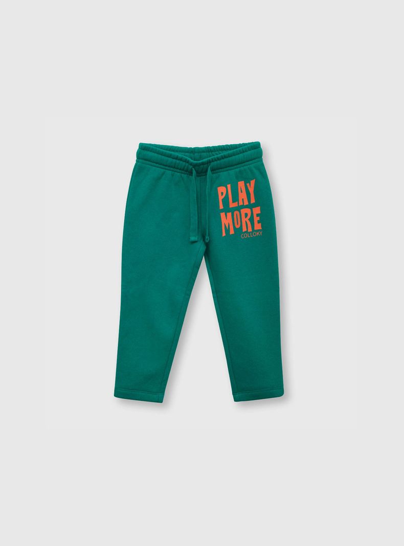 Pantalón Bebé Niño Buzo Verde (3 A 36 Meses) Colloky