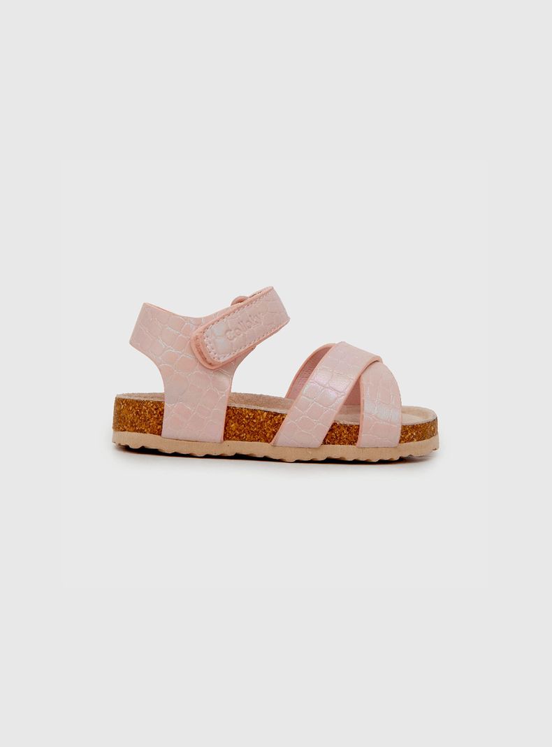 Sandalia De Niña Velcro Rosado (21 A 27) Colloky-1