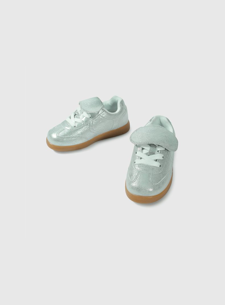 Zapatilla Niña Gris Espejado Plata 55896 Colloky-3