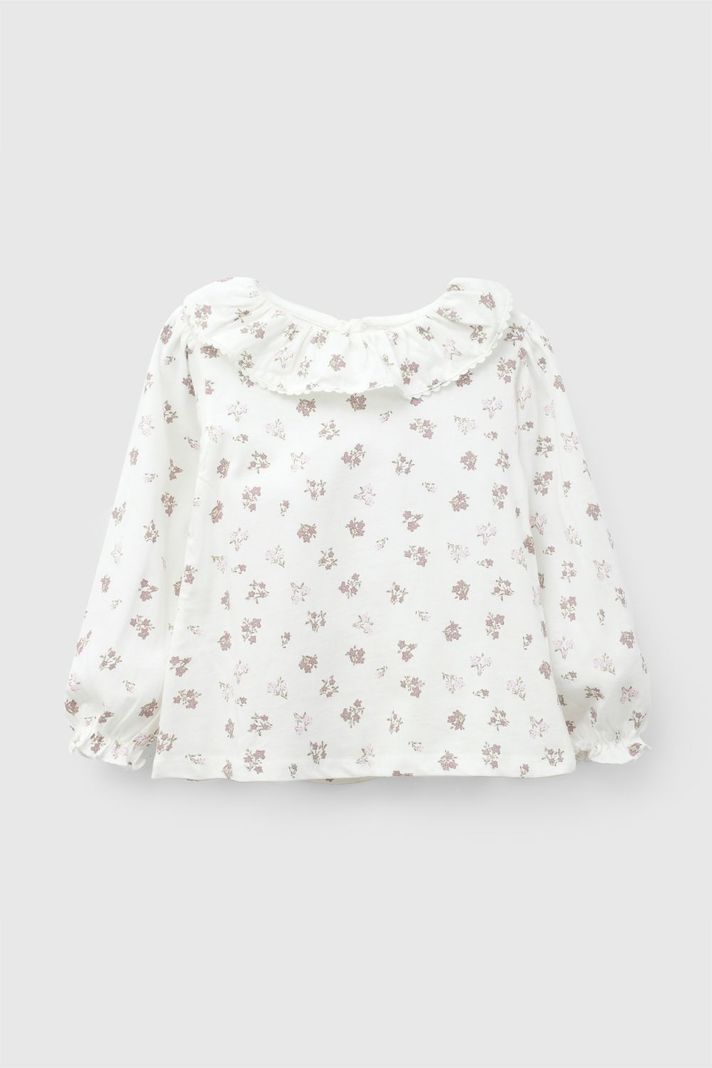 Polera Vuelos Flores Blanco Nina 6-9M a 4-5A Colloky