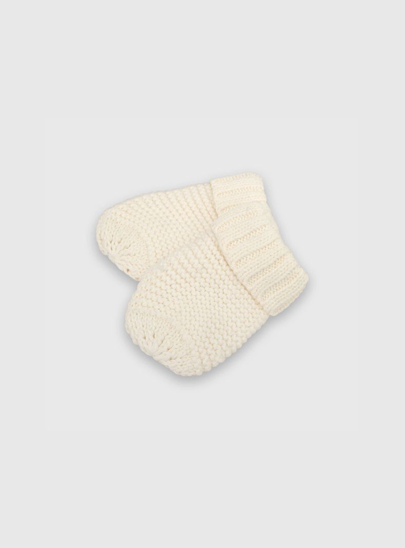 Gorro Bebé Niña Lana Mitones Blanco (3 A 24 Meses) Colloky-2