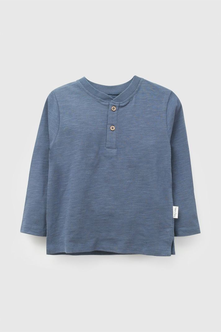 Polera Botones Denim Nino 6-9M a 4-5A Colloky