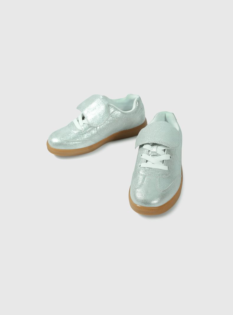 Zapatilla Niña Gris Espejado Plata 55897 Colloky-3
