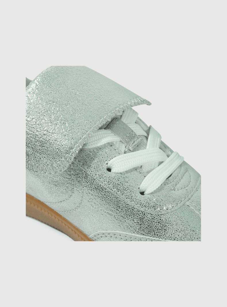 Zapatilla Niña Gris Espejado Plata 55897 Colloky-5