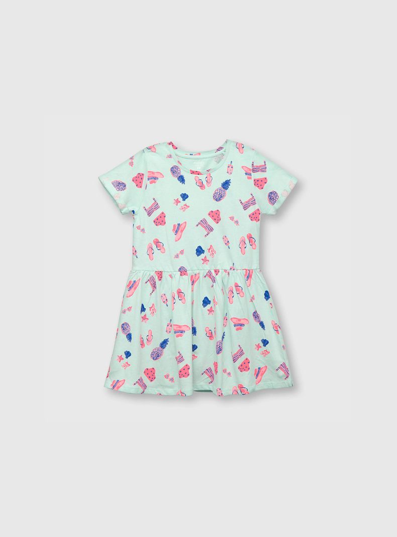 Vestido De Niña Estampado Calipso (2 A 12 Años) Colloky-0
