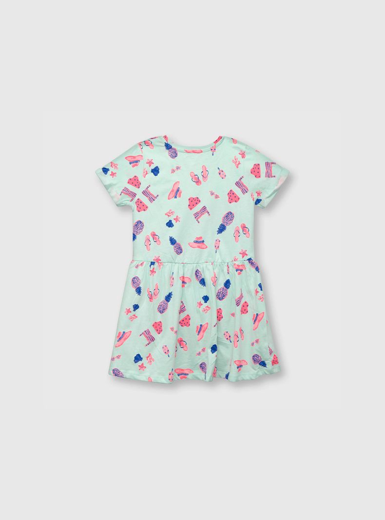 Vestido De Niña Estampado Calipso (2 A 12 Años) Colloky-1