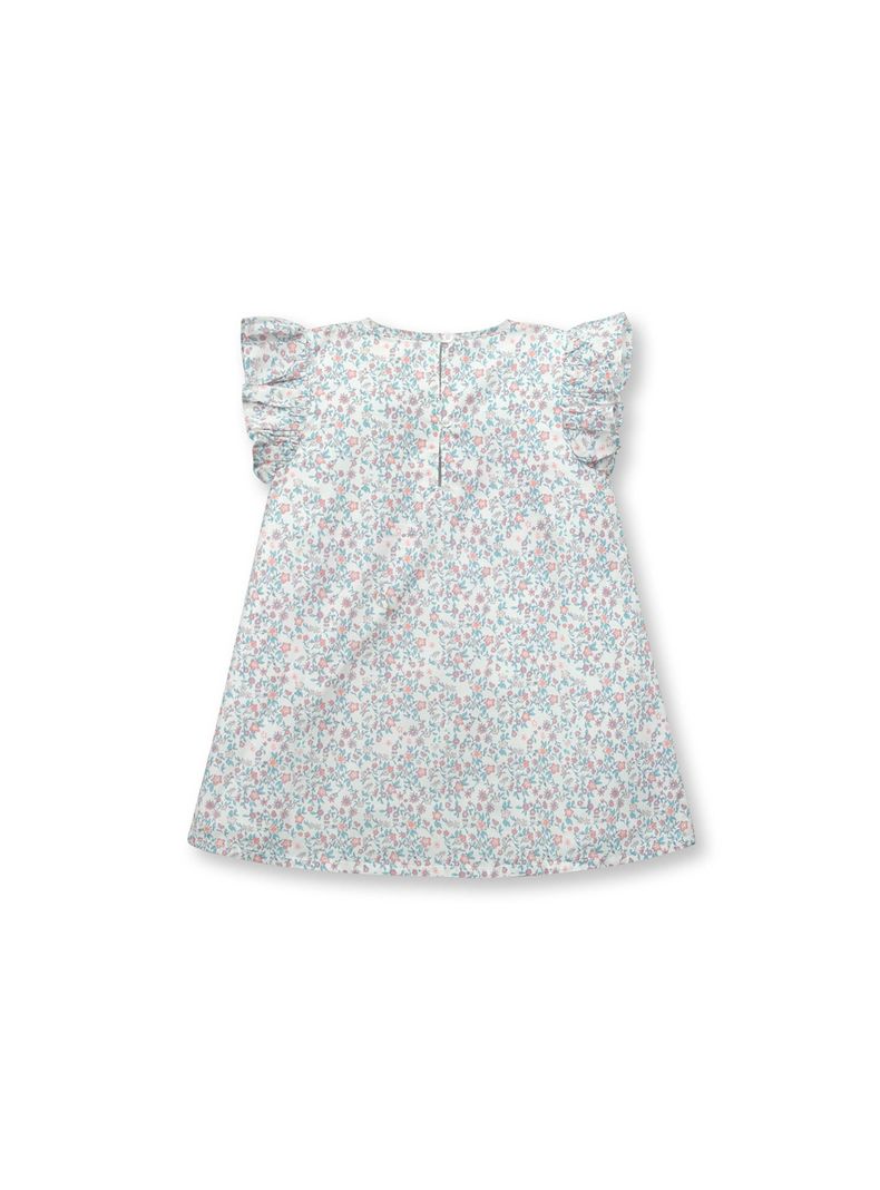 Vestido De Bebé Niña Flores Blanco (3 A 36 Meses) Colloky-1
