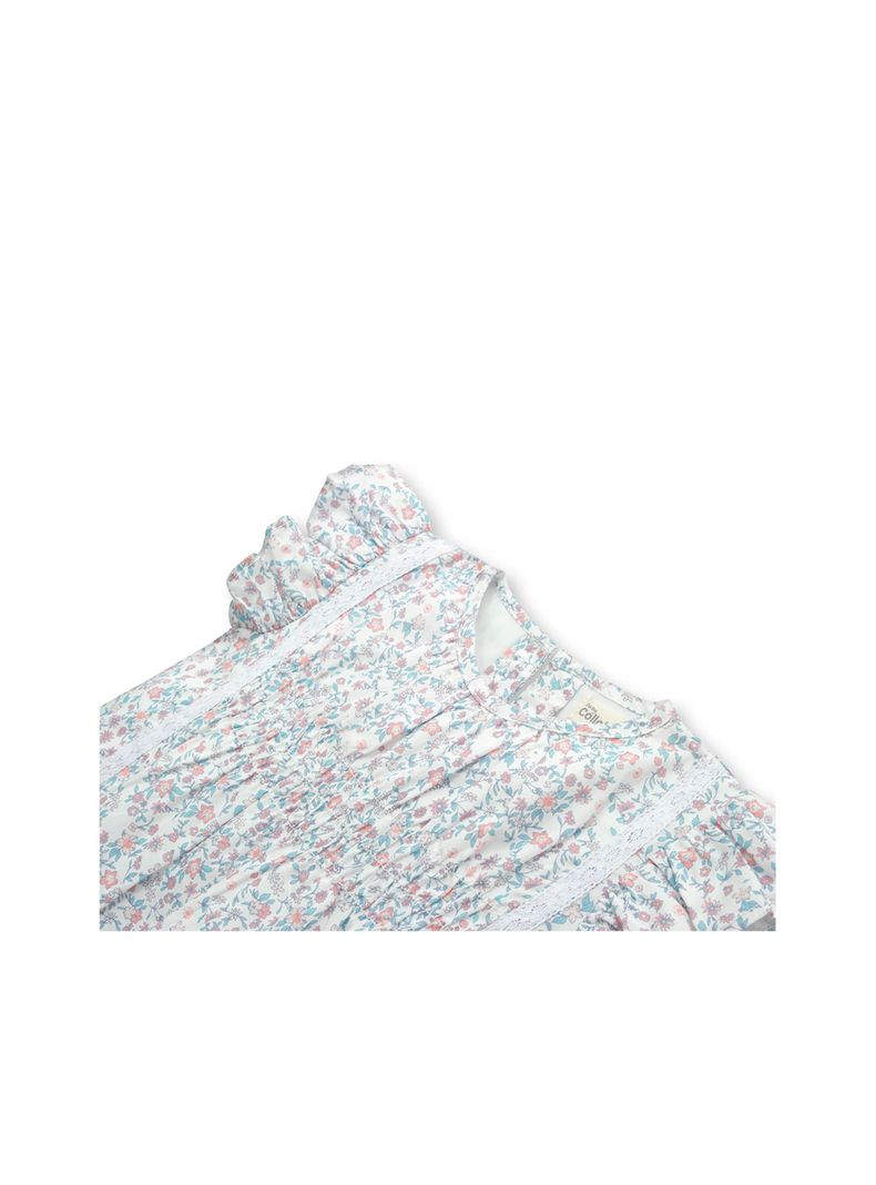 Vestido De Bebé Niña Flores Blanco (3 A 36 Meses) Colloky-2