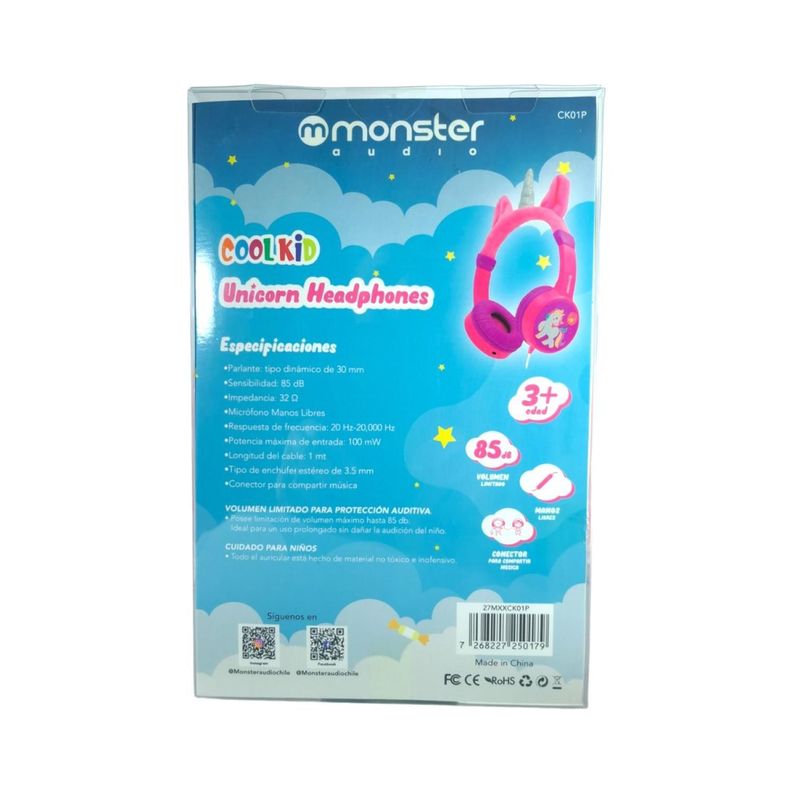 Audífonos Monster Cool Kids- Unicornio-3