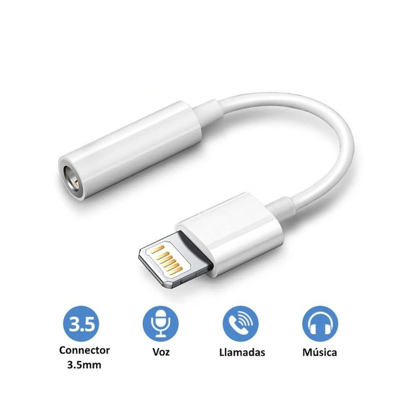Adaptador iPhone A Jack 3.5mm Audifonos - Comercial Belsan-2