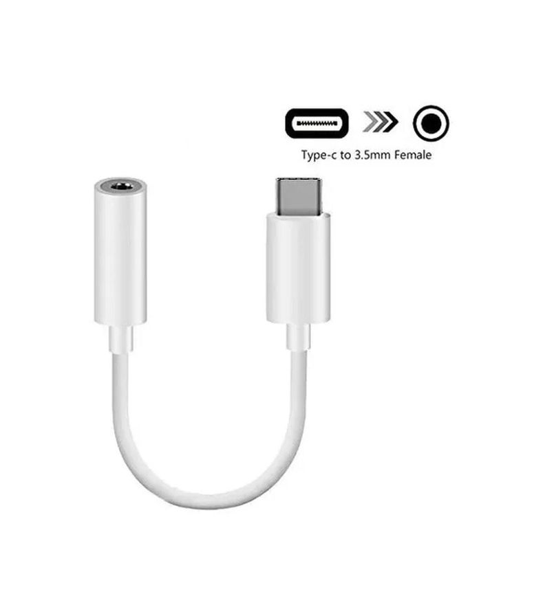 Adaptador Usb-c A Headphone Audifonos Jack 3.5mm blanco-0