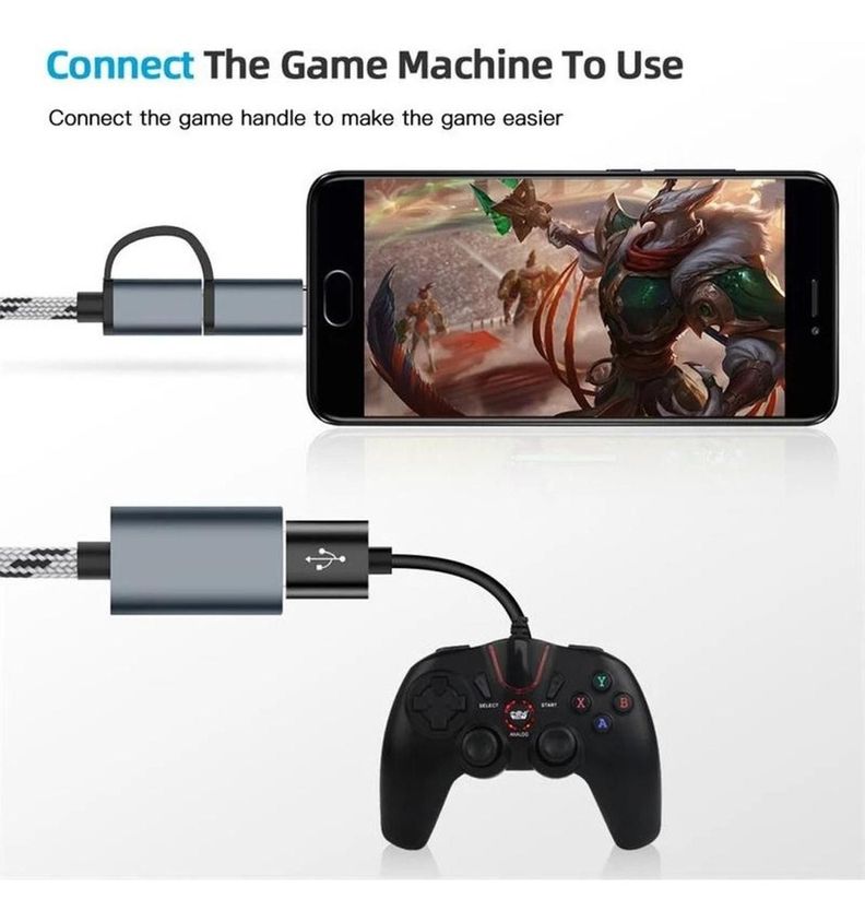 Adaptador Usb Otg Dual (micro Usb Y Typo C) Cuerpo Metalico-1