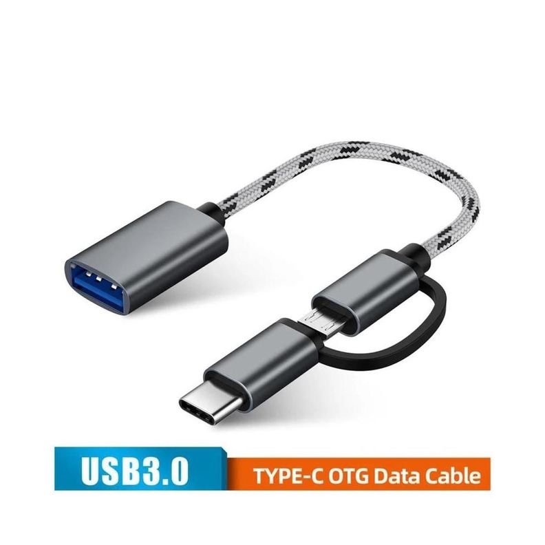 Adaptador Usb Otg Dual (micro Usb Y Typo C) Cuerpo Metalico-4