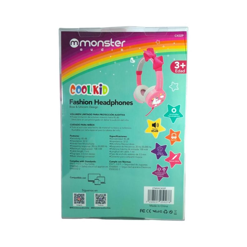 Audífonos Monster Cool Kids- Unicornio Lazo-3
