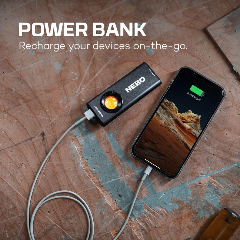 Linterna de Bolsillo Recargable NEBO Slim +1200 Lúmenes con Power Bank-8