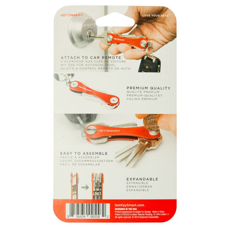 Organizador de Llavero para 8 llaves KeySmart Original Rojo-5