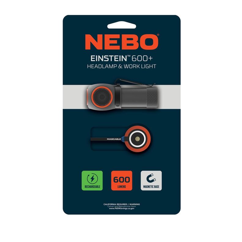 Linterna Frontal Recargable NEBO Einstein 600+ Lúmenes-4