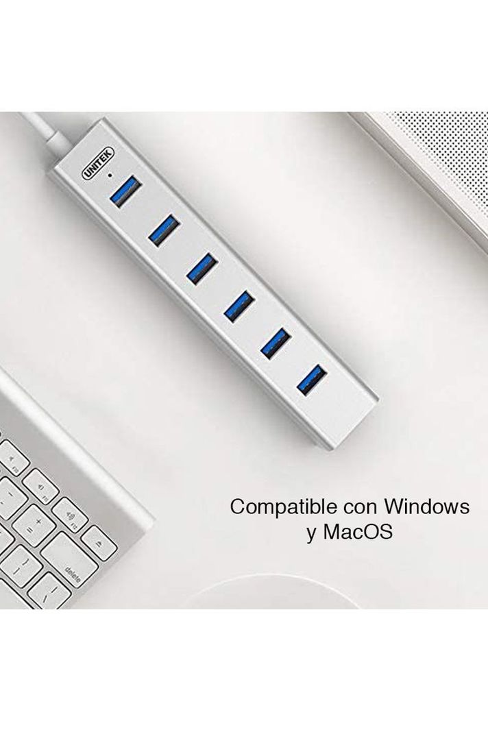 Hub USB 3.0 de 7 puertos energizado Unitek Y-3090	-5