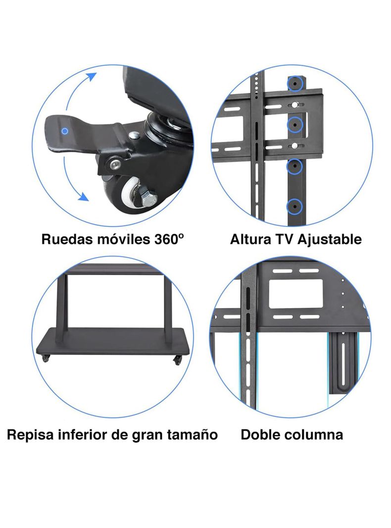 Soporte TV 100 pulgadas con ruedas Pedestal Móvil-2