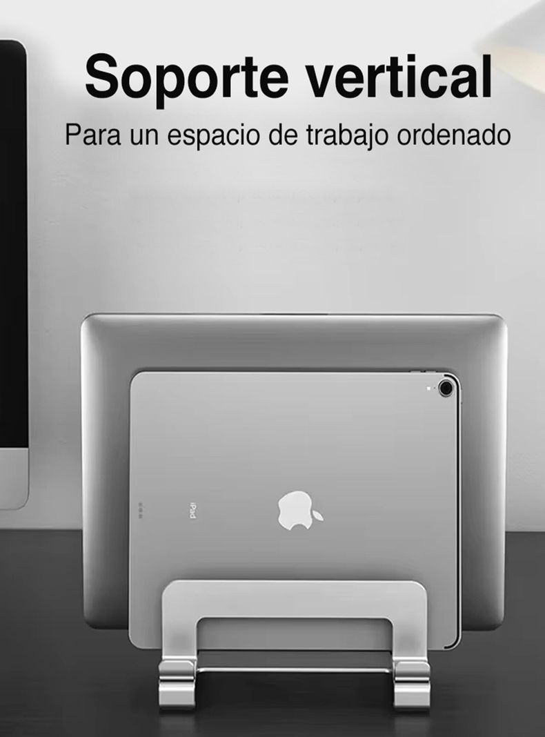 Soporte vertical Notebook Macbook aluminio escritorio-2