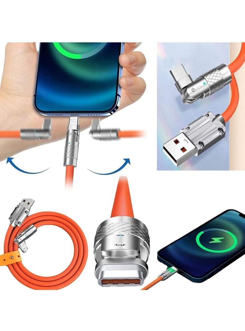 Cable USB C 120W a USB Angulo 180 grados-2