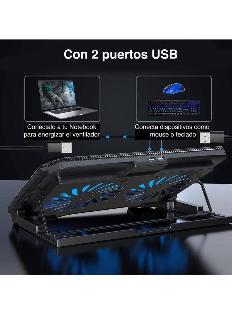 Ventilador notebook Base 2 ventiladores NW-638F-3