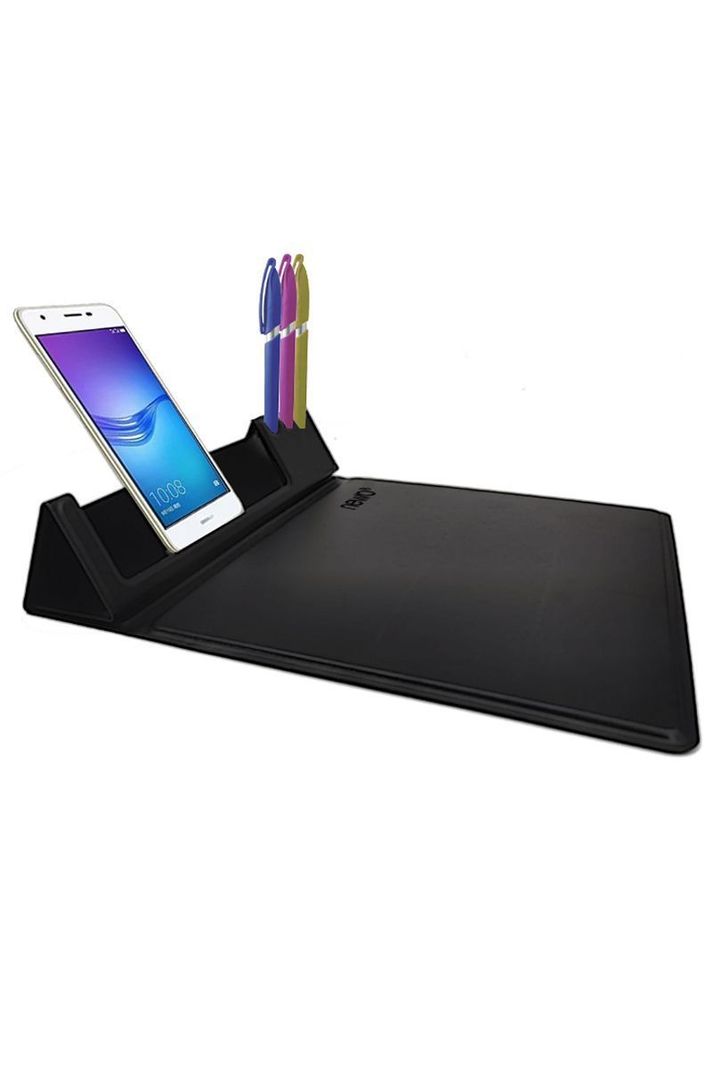Mouse Pad Soporte Celular Y Lapicero Cuero Pu Premium-1