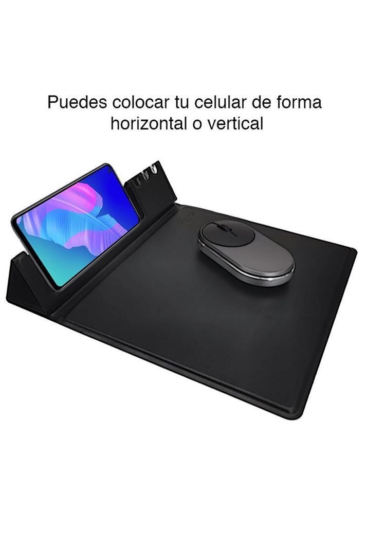Mouse Pad Soporte Celular Y Lapicero Cuero Pu Premium-3
