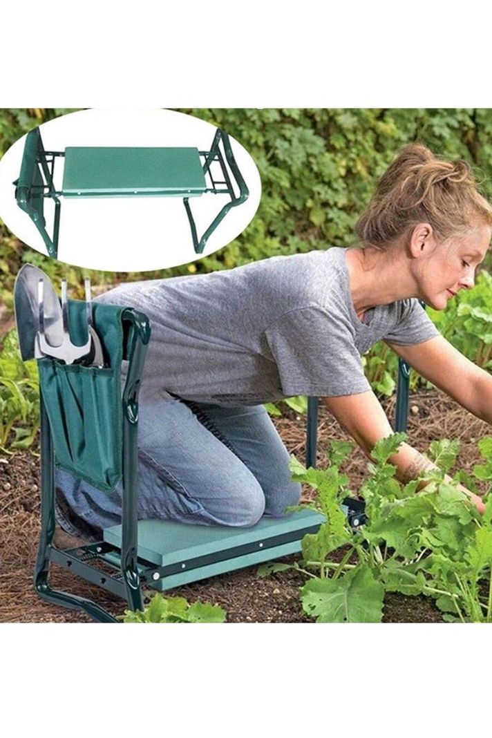 Rodillera jardinería silla y organizador herramientas	-2