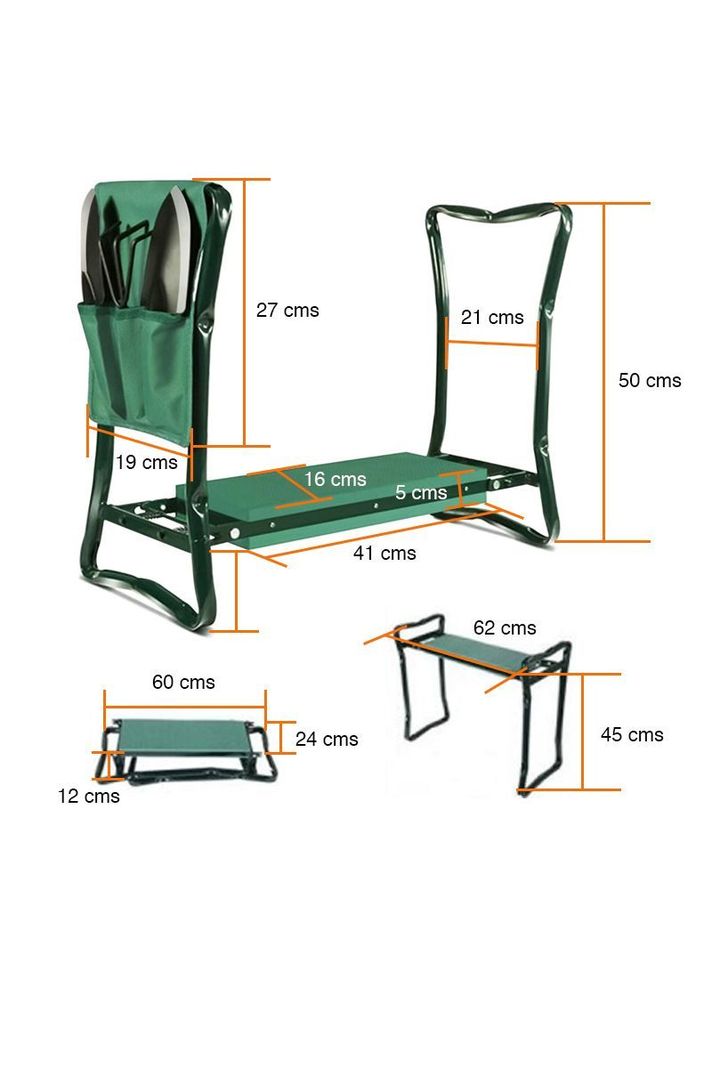 Rodillera jardinería silla y organizador herramientas	-5