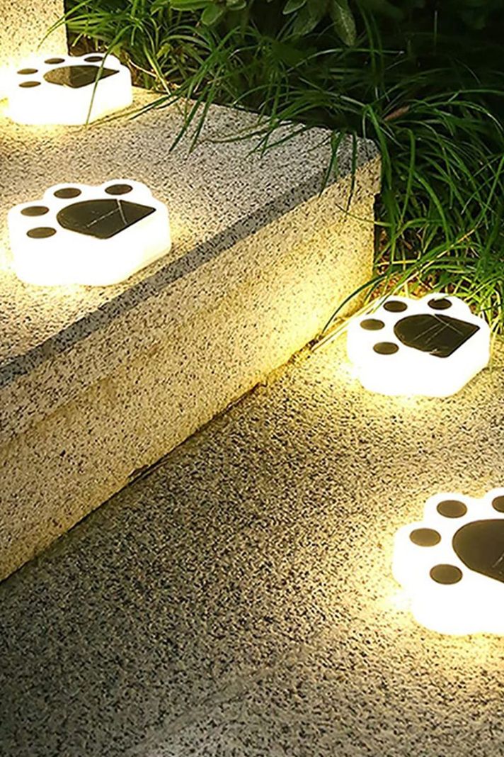 Luz solar jardín estaca diseño huella cálida	-3