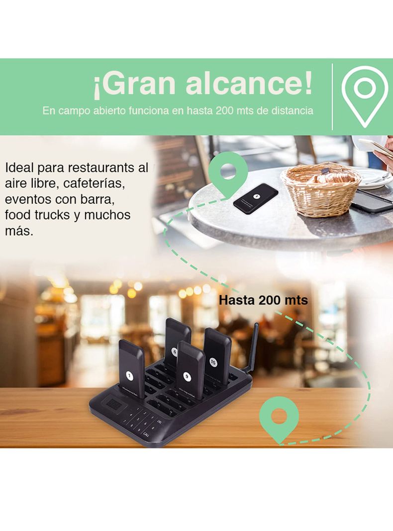 Pager Llamador inalámbrico pedidos restaurants	-5