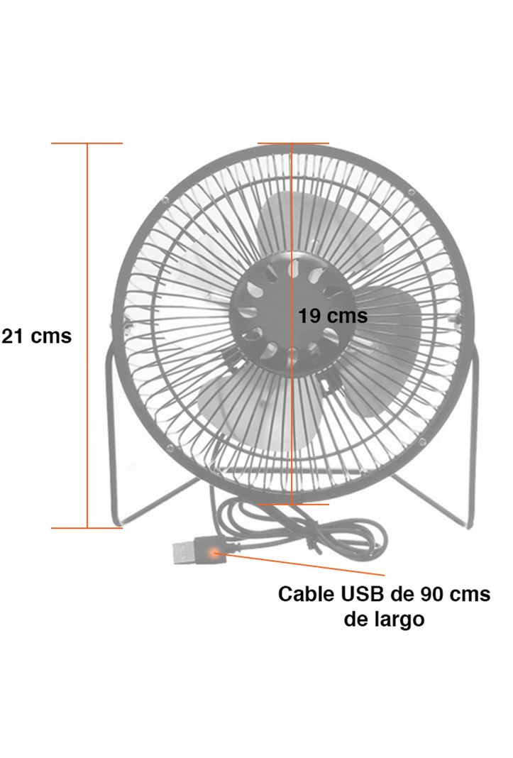 Ventilador USB Metalico Escritorio XL 19 cms-7