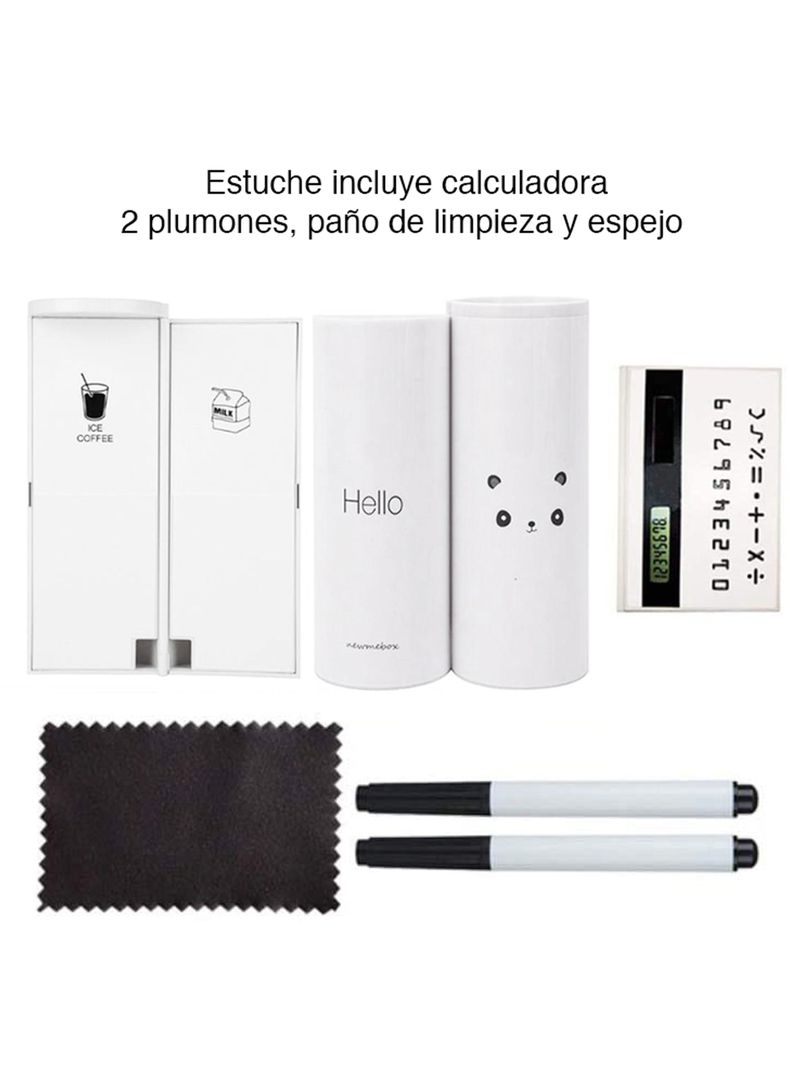 Caja de lápices estuche calculadora y pizarra -1
