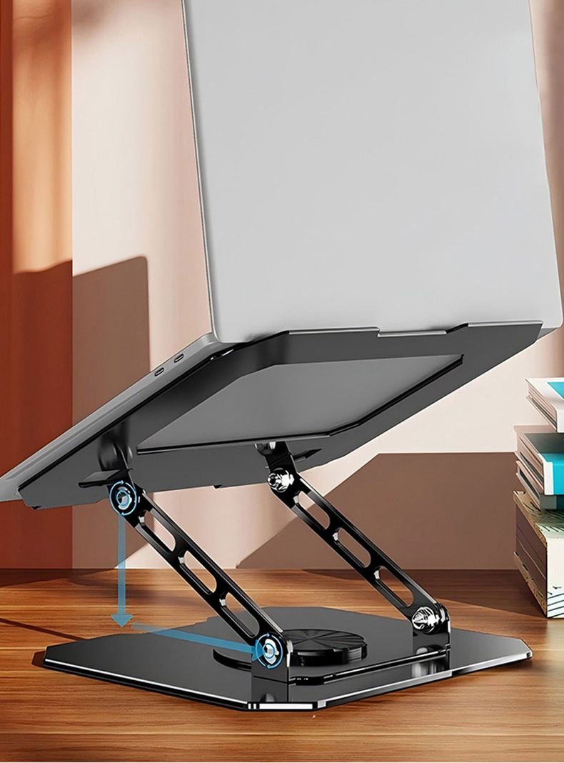 Soporte Notebook Giratorio aluminio negro ajustable 17"	-1