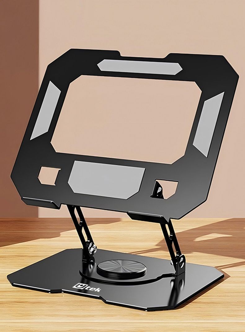 Soporte Notebook Giratorio aluminio negro ajustable 17"	-2