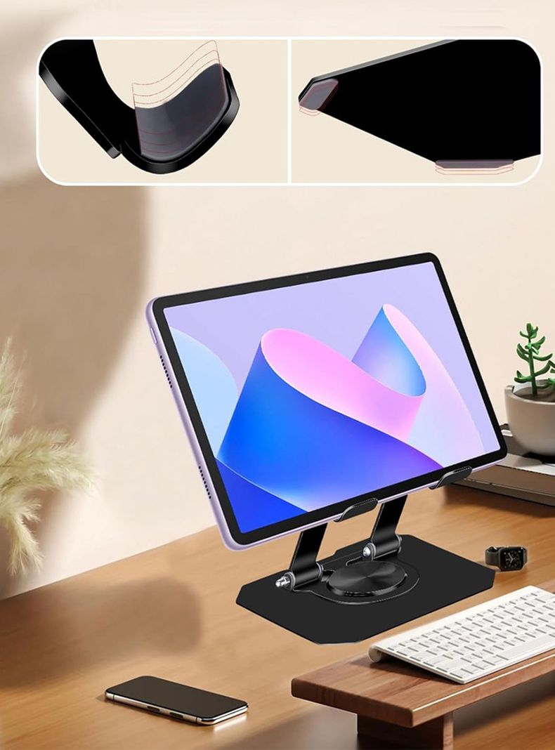 Soporte Notebook Giratorio aluminio negro ajustable 17"	-3