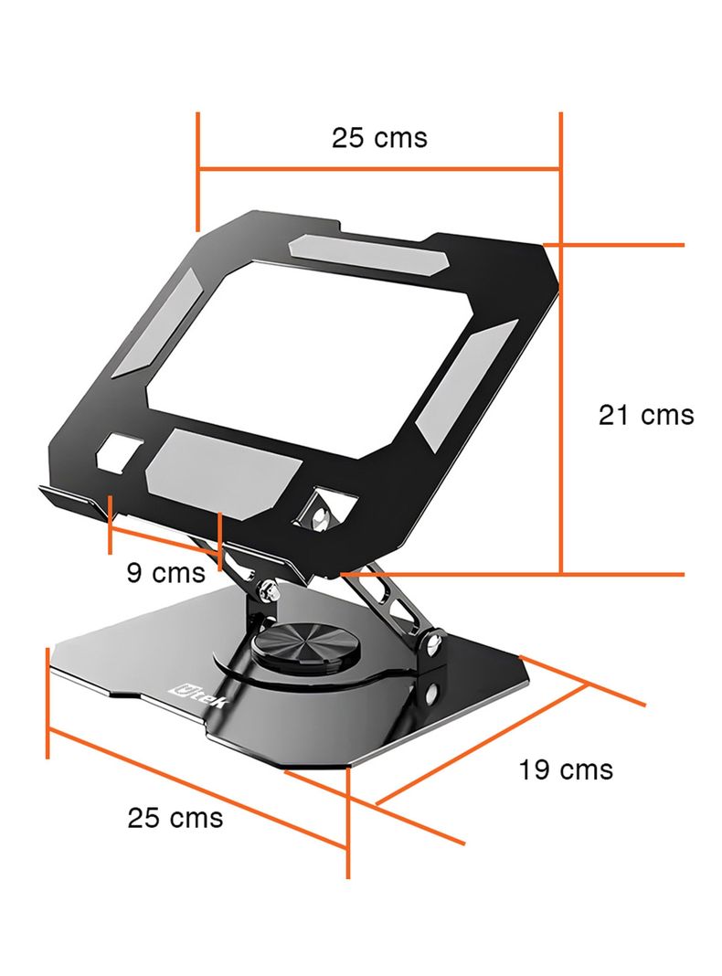Soporte Notebook Giratorio aluminio negro ajustable 17"	-6