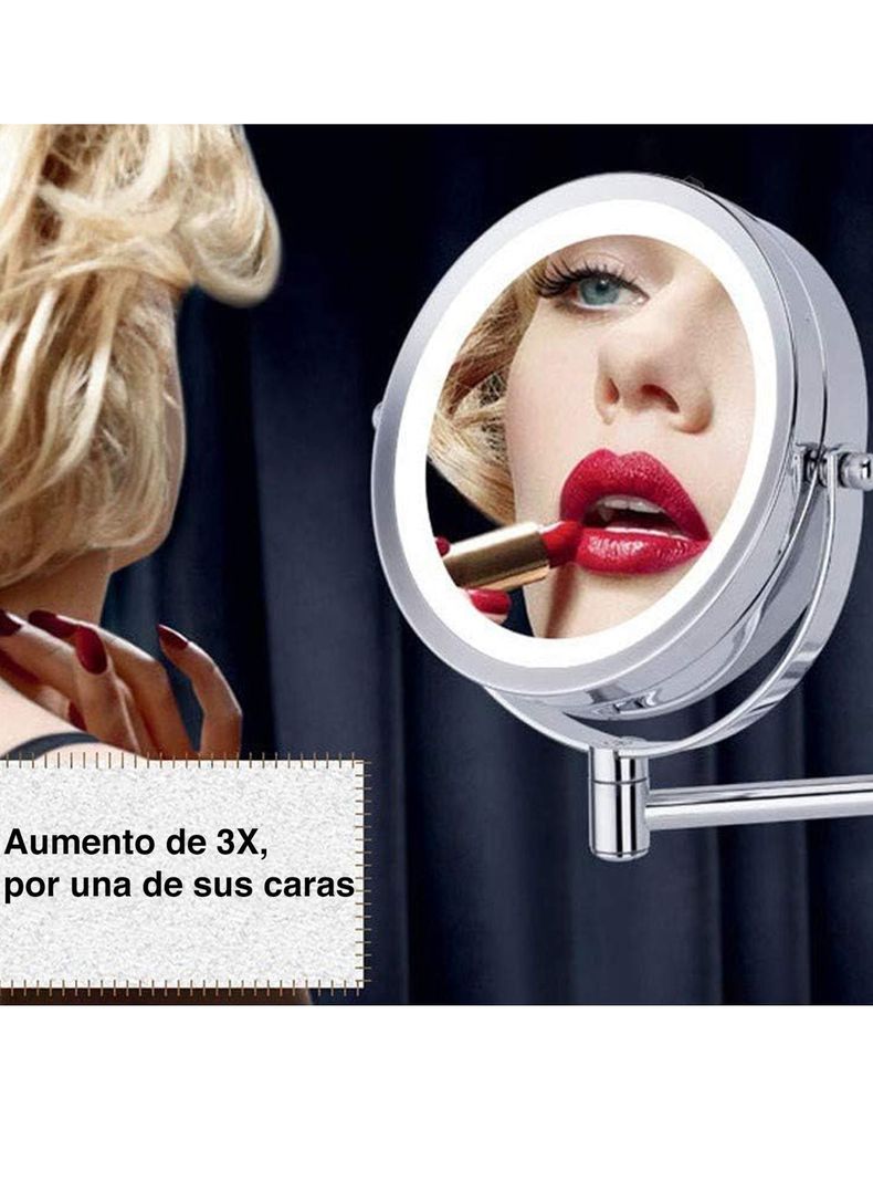 Espejo Led Baño Cosmético con Luz Articulado Abatible-5