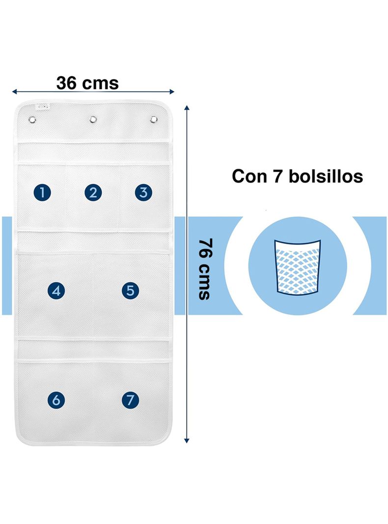 Organizador de ducha colgante cortina baño x 2-5