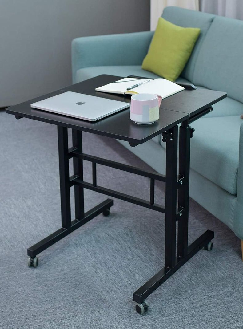 Escritorio mesa convertible altura ajustable con ruedas	-7