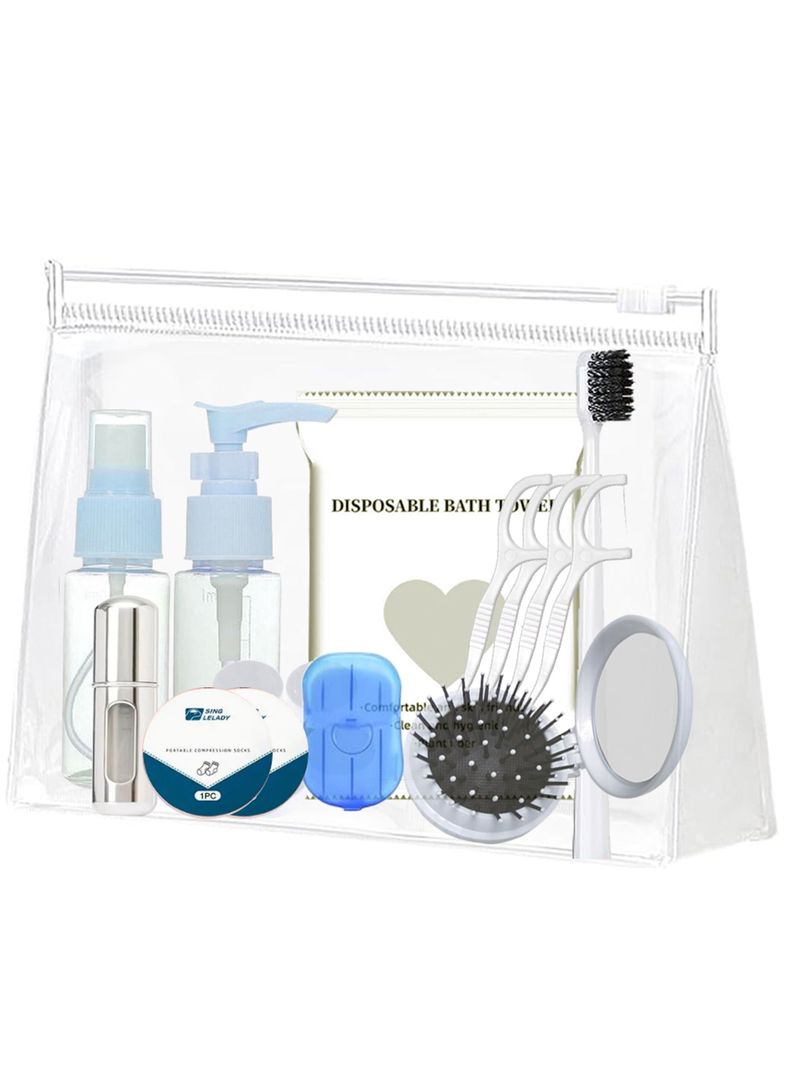 Kit de viaje botellas perfume toalla cepillo espejo jabón-0