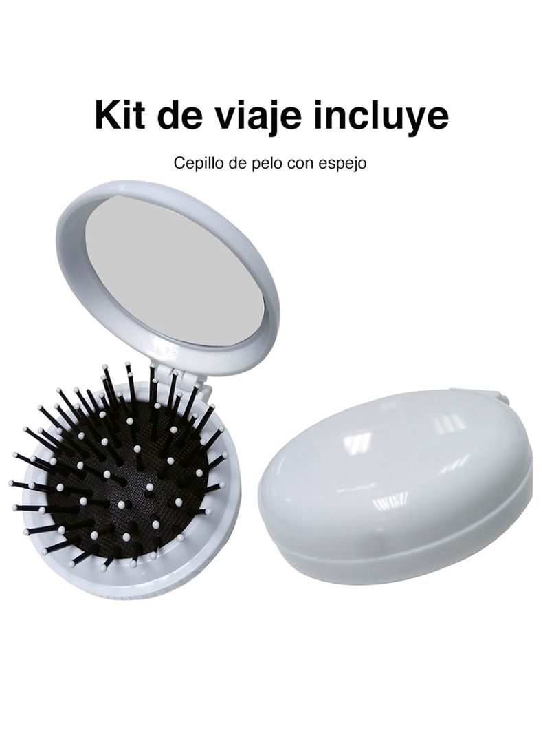 Kit de viaje botellas perfume toalla cepillo espejo jabón-2