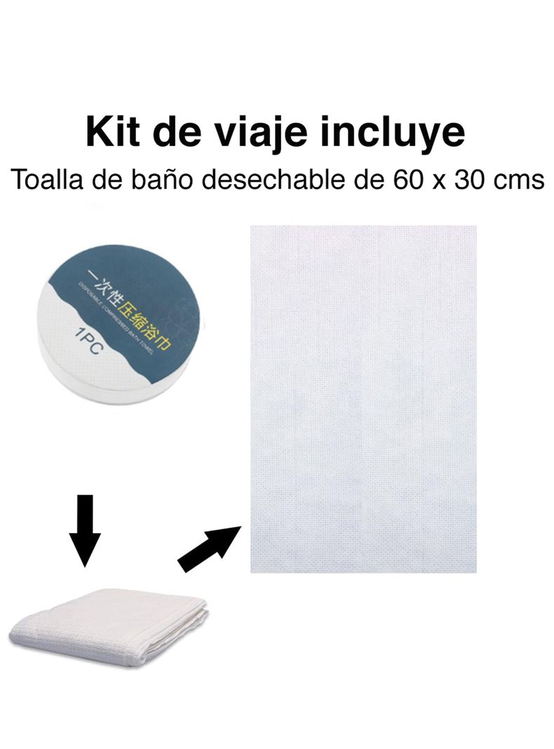 Kit de viaje botellas perfume toalla cepillo espejo jabón-3