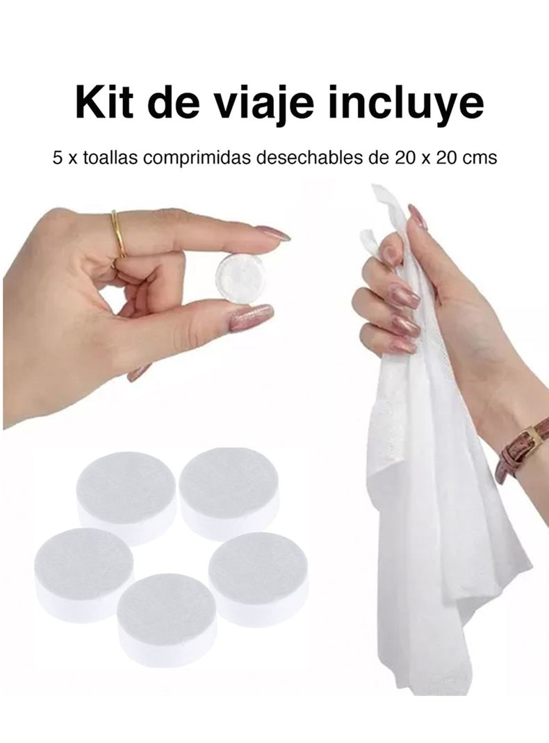 Kit de viaje botellas perfume toalla cepillo espejo jabón-4