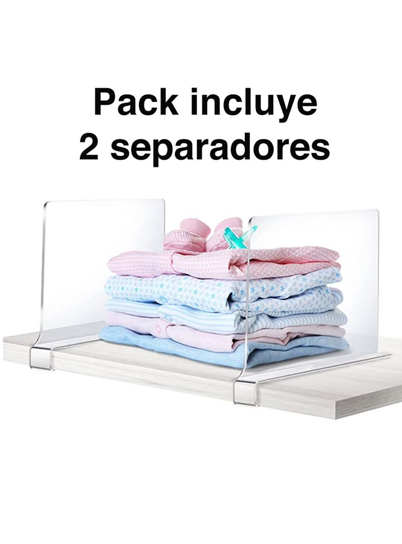 Separador Acrílico repisas libros muebles closet	-1