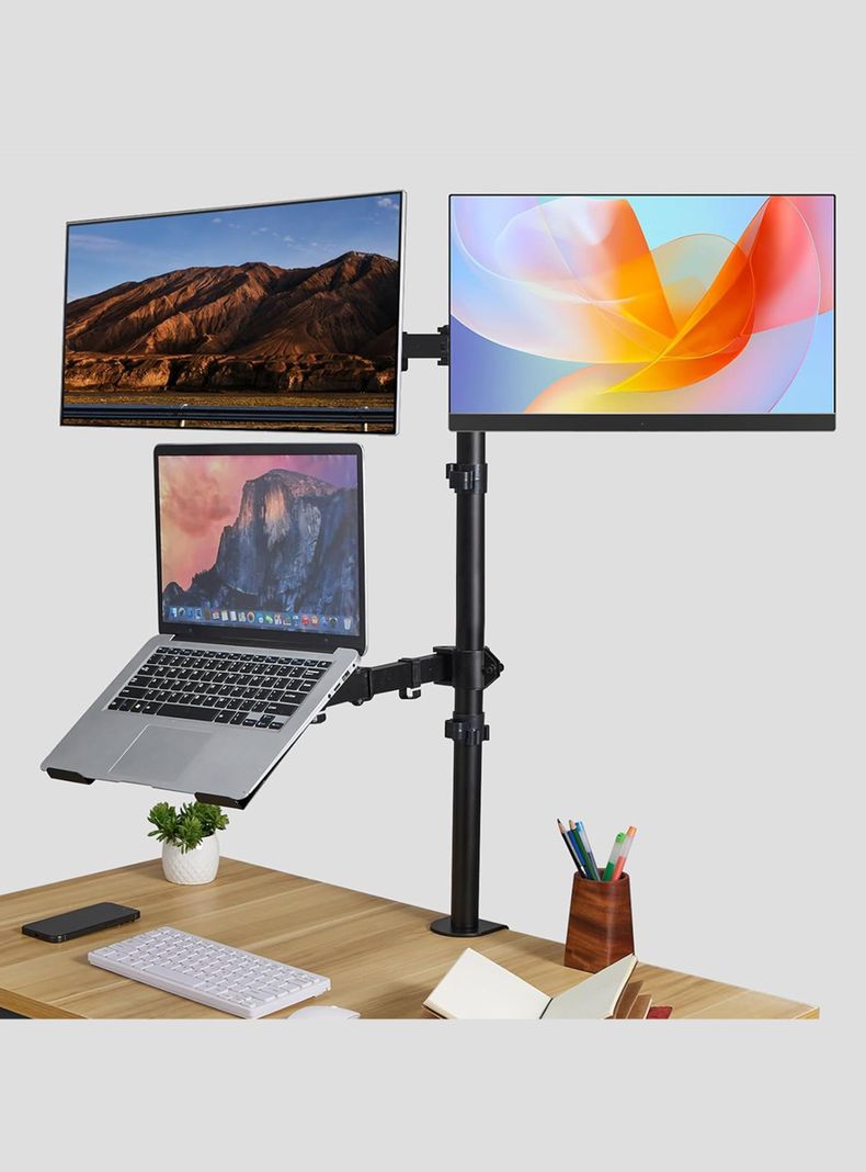 Soporte Doble 2 Monitor y Notebook brazo escritorio B50-1