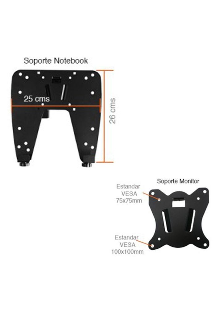 Soporte Doble 2 Monitor y Notebook brazo escritorio B50-4